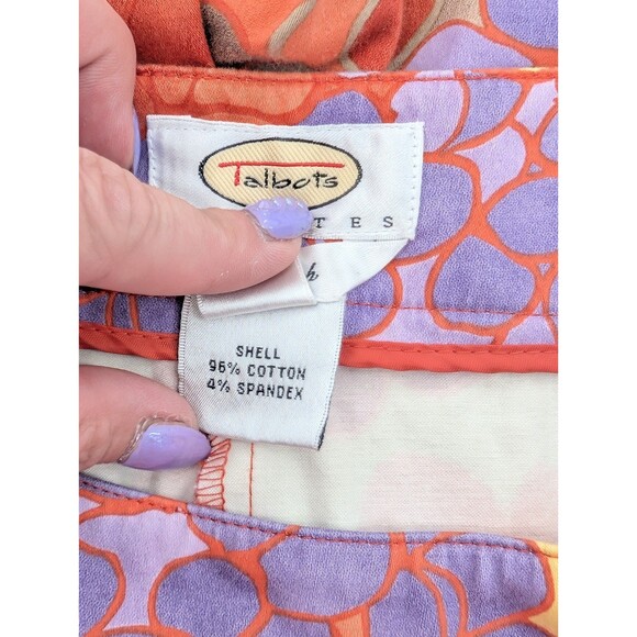 Talbots Petites Stretch Vtg Ankle Capri Floral Colorful Side Zip Pants Size 6 - Picture 3 of 9
